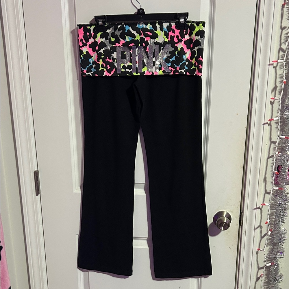 PINK vs Fold over flare yoga pants